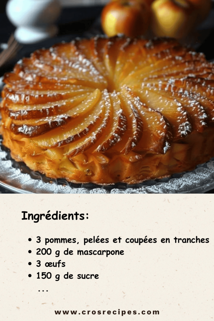 Fondant aux pommes mascarpone moelleux et doré