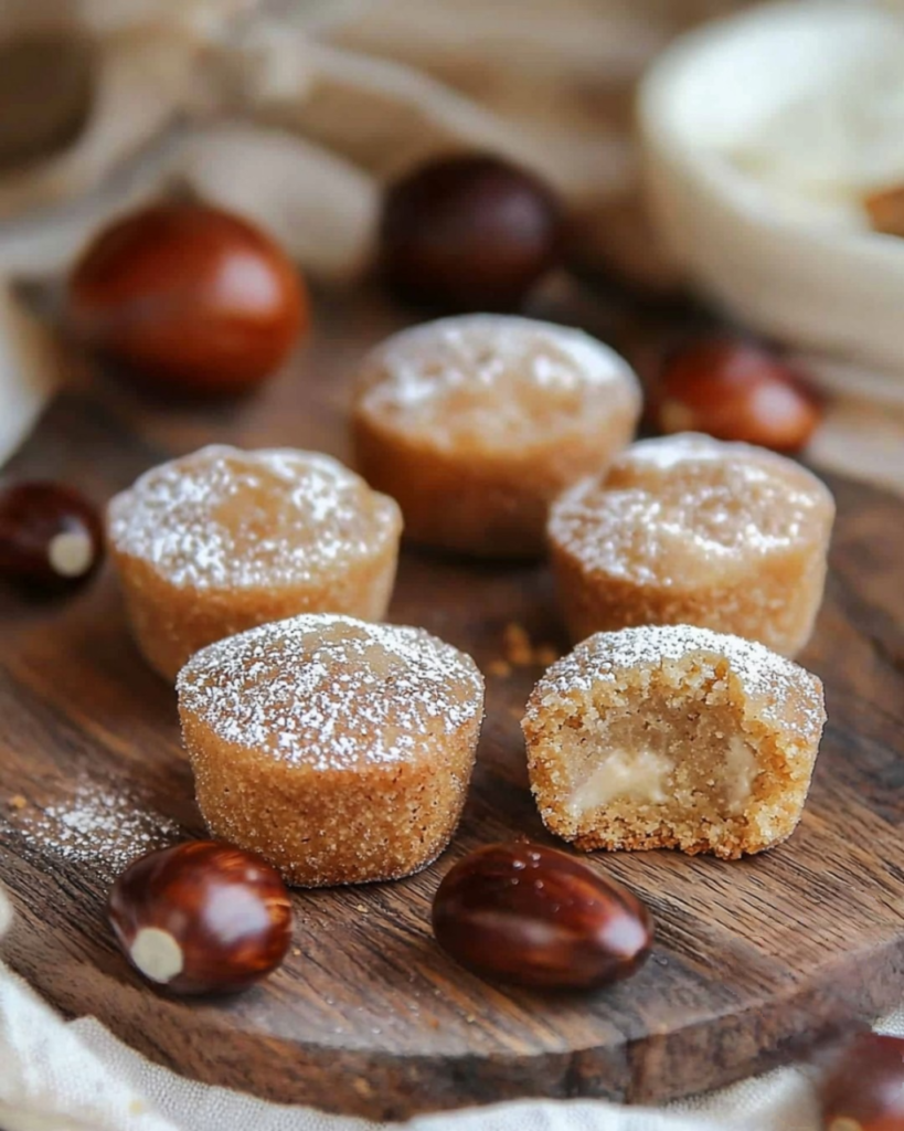 Fondants miniatures à la crème de marrons, moelleux et dorés, parfaits pour un dessert ou un goûter gourmand.