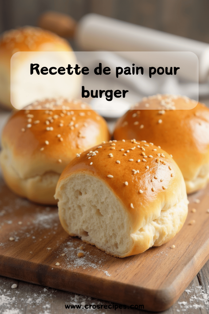 Pains pour burger dorés et saupoudrés de graines de sésame, prêts à être garnis pour un repas fait maison.