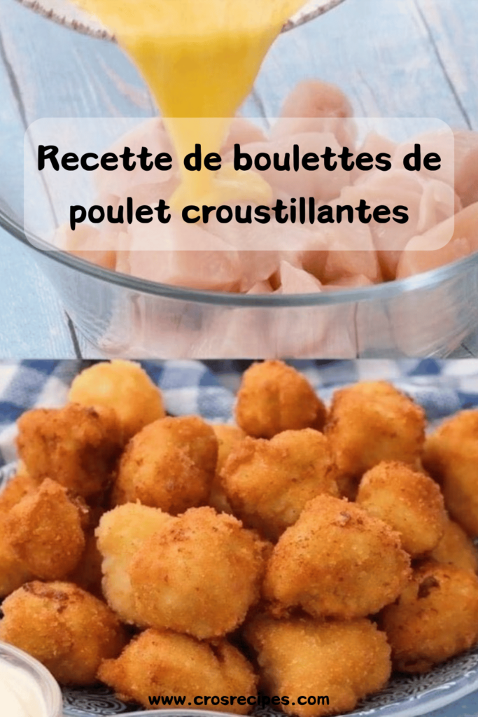 Boulettes de poulet dorées et croustillantes, garnies de persil, servies dans une assiette élégante avec une sauce d’accompagnement.