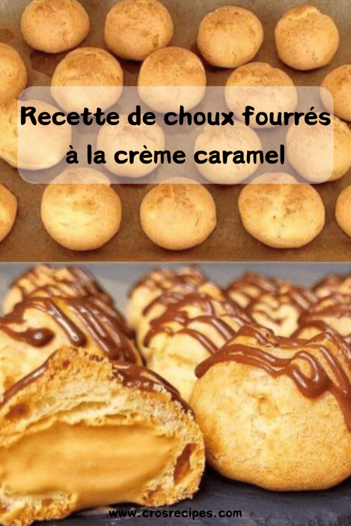 Des choux dorés et moelleux, garnis d'une crème caramel légère et surmontés d'un glaçage brillant au chocolat.