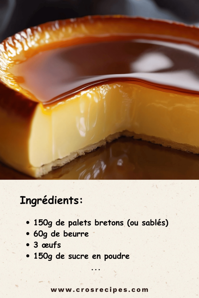 Flan pâtissier maison doré sur le dessus, servi dans une assiette avec une cuillère.