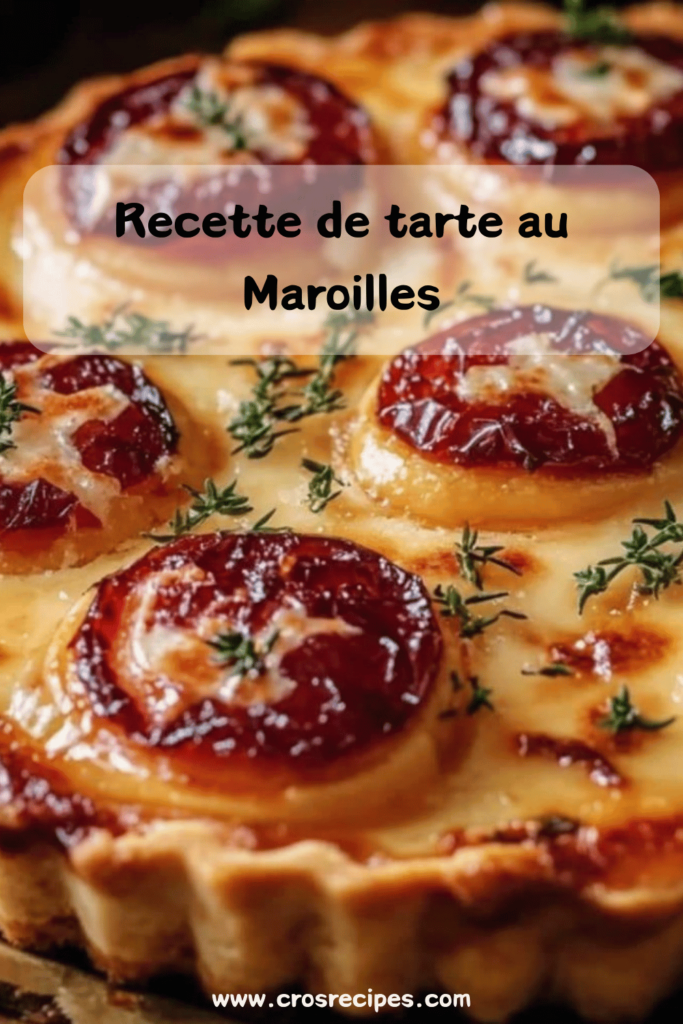 Tarte au Maroilles dorée et fondante, servie sur une assiette avec une salade verte.