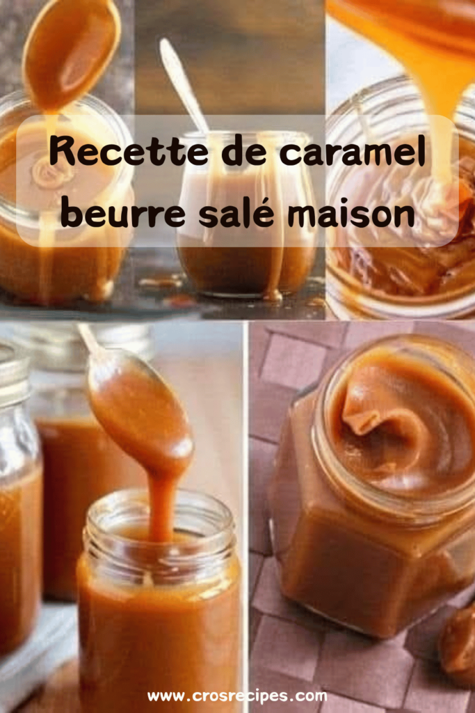 Pot de caramel beurre salé maison, onctueux et brillant, avec une cuillère dégoulinante de caramel, prêt à être dégusté.