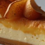 Gâteau fondant aux pommes et mascarpone, doré et moelleux, avec des morceaux de pommes fondants, présenté sur une assiette.