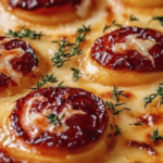 Tarte au Maroilles dorée et fondante, servie sur une assiette avec une salade verte.