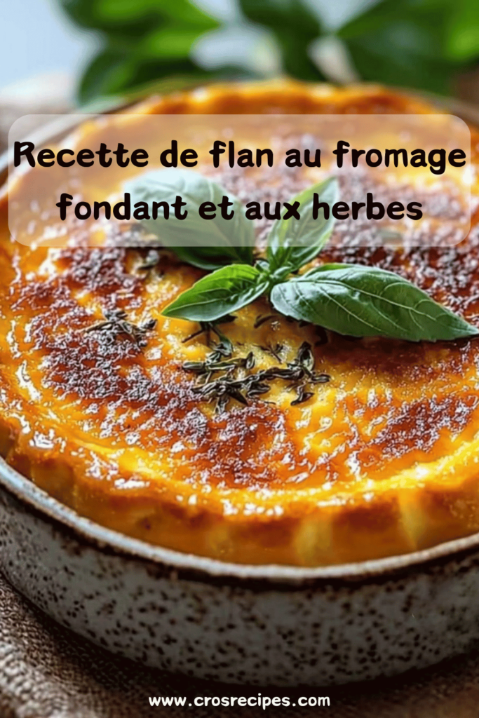 Flan doré aux légumes du soleil, parsemé d'herbes de Provence et de fromage fondu.