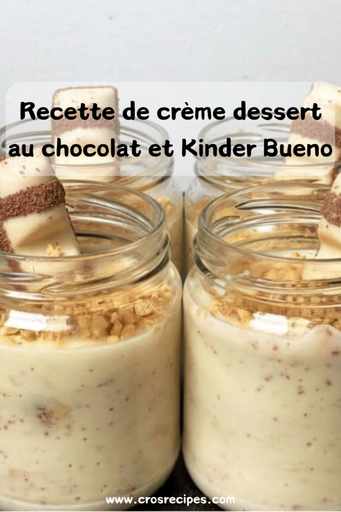 Crème dessert au chocolat blanc avec Kinder Bueno White et amandes