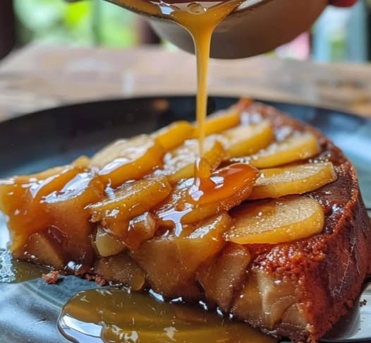 gâteau normand renversé aux pommes et caramel doré