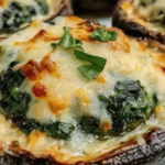 Champignons Portobello farcis aux épinards et au fromage doré