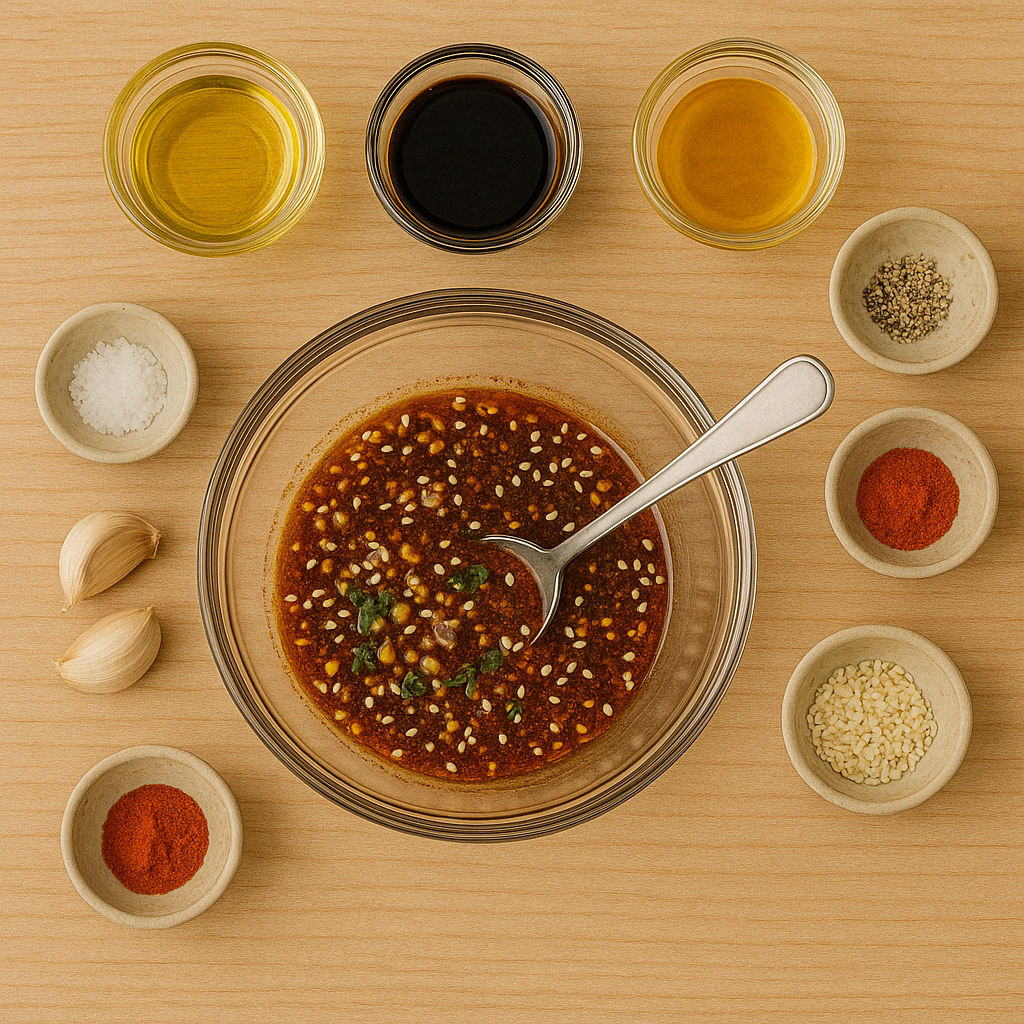 marinade BBQ ail-piment maison dans un bol