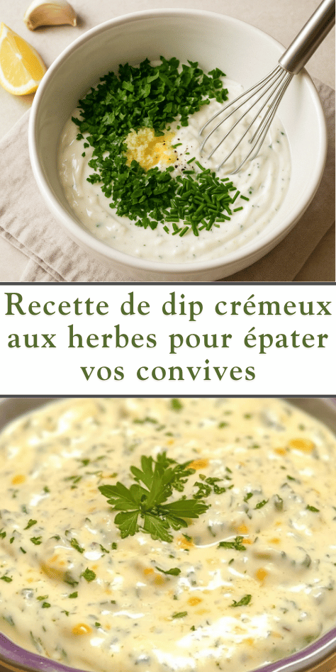 recette dip crémeux aux herbes