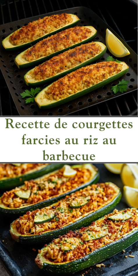 courgettes farcies au riz croustillant cuites au barbecue