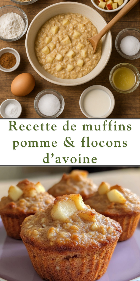muffins pomme flocons d’avoine dorés sortis du four