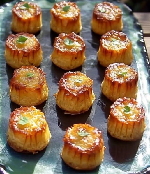 Cannelés au thon dorés et fondants dans un moule