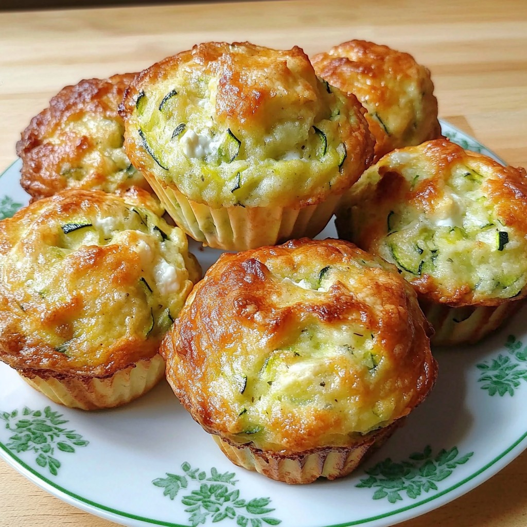 Muffins salés courgette feta dorés et moelleux sur une grille