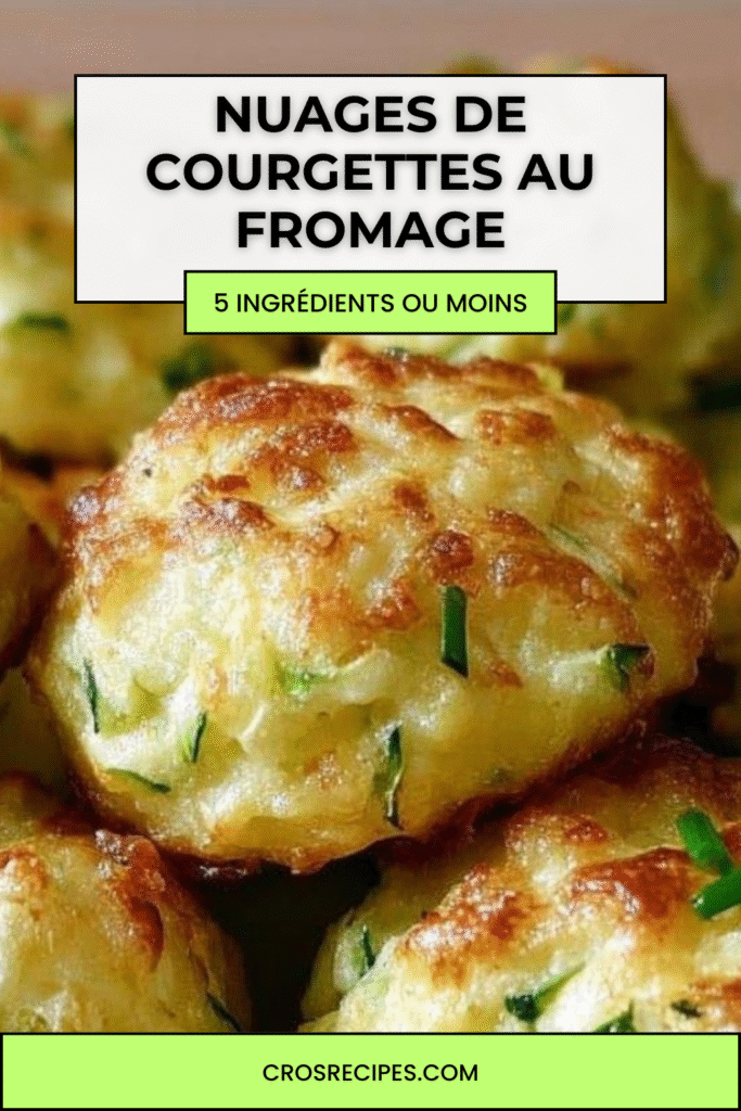 Nuages dorés de courgettes au fromage, servis sur assiette avec herbes fraîches et sauce au yaourt.
