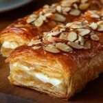 Feuilleté aux amandes et crème pâtissière surmonté de sucre glace