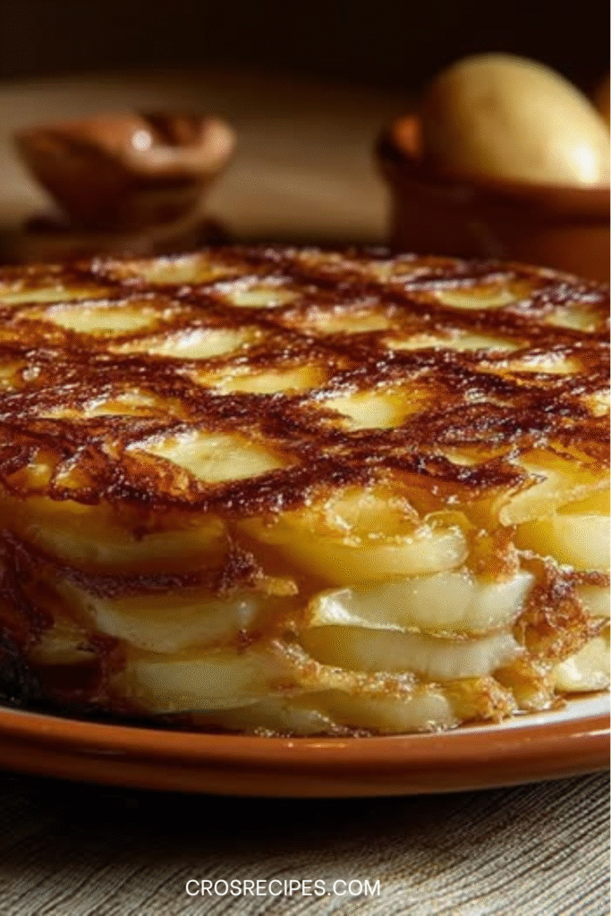 tortilla espagnole épaisse dorée aux pommes de terre et oignons