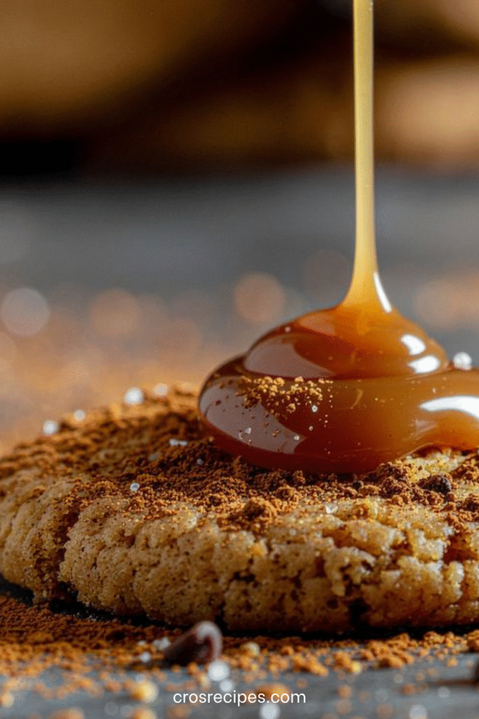 Biscuits sablés dorés garnis de caramel au beurre salé et fleur de sel.