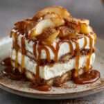 Tiramisu aux pommes poêlées et caramel beurre salé, dessert crémeux et fondant en verrines.