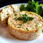 Flan au thon express dorés au four, texture moelleuse et fondante, servis chauds avec salade verte et herbes fraîches en décoration