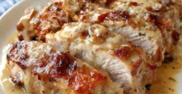 Rôti de veau confit en cocotte, tranché et nappé de jus clair, viande très fondante accompagnée de légumes.