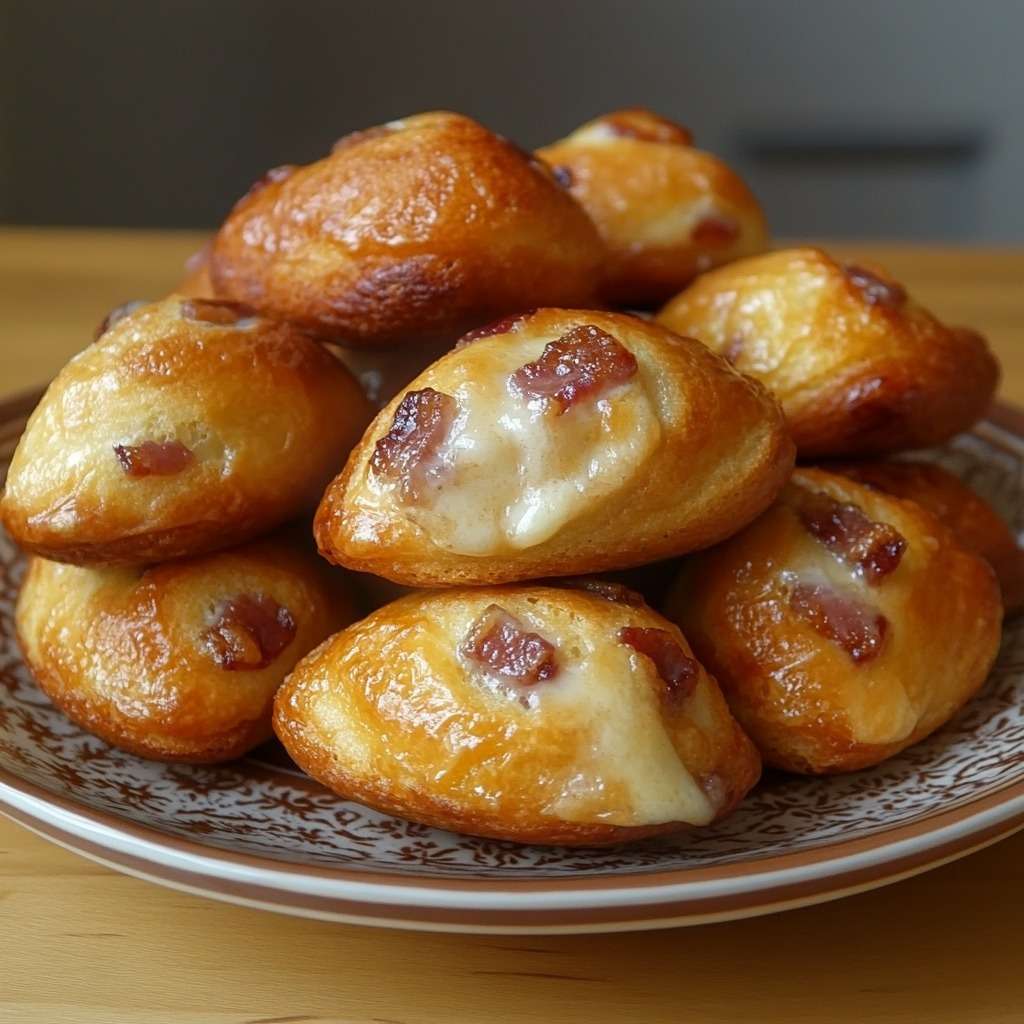 Madeleines salées dorées aux lardons et fromage, texture moelleuse avec cœur fondant, disposées sur une grille de refroidissement.