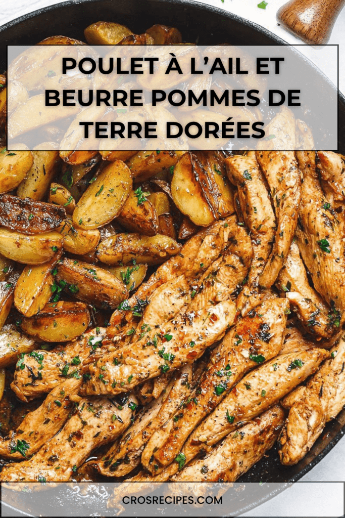 Poêle de poulet à l’ail et beurre avec pommes de terre croustillantes, persil frais et citron en finition