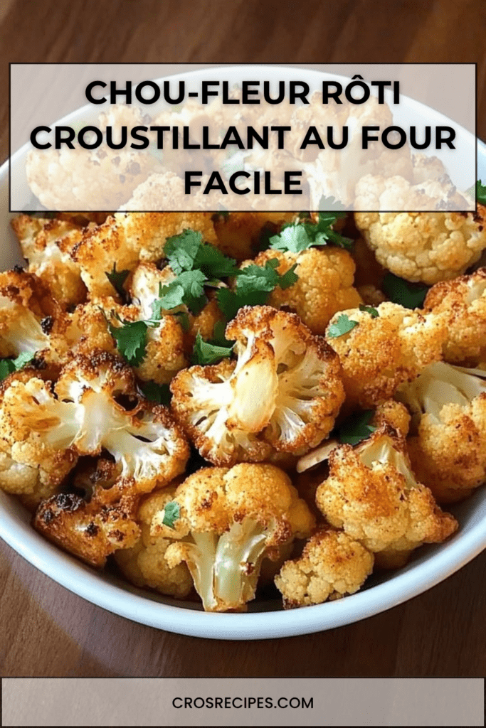 Fleurettes de chou-fleur rôties au four, dorées et croustillantes, assaisonnées au paprika et aux épices, garnies d’herbes fraîches.