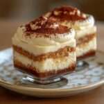 Verrines de tiramisu avec couches de crème mascarpone onctueuse, biscuits imbibés de café et cacao saupoudré sur le dessus.