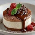 Verrines de mousse mascarpone au chocolat noir, texture aérienne et crémeuse, décorées de cacao en poudre et copeaux de chocolat.