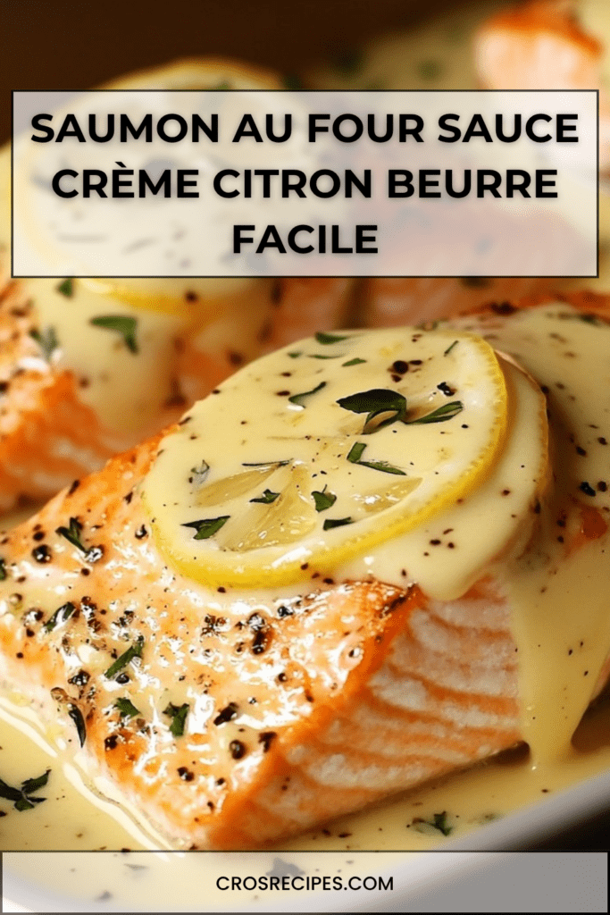 Pavés de saumon au four nappés d’une sauce crème au beurre citron, garnis de ciboulette fraîche et servis avec légumes vapeur.