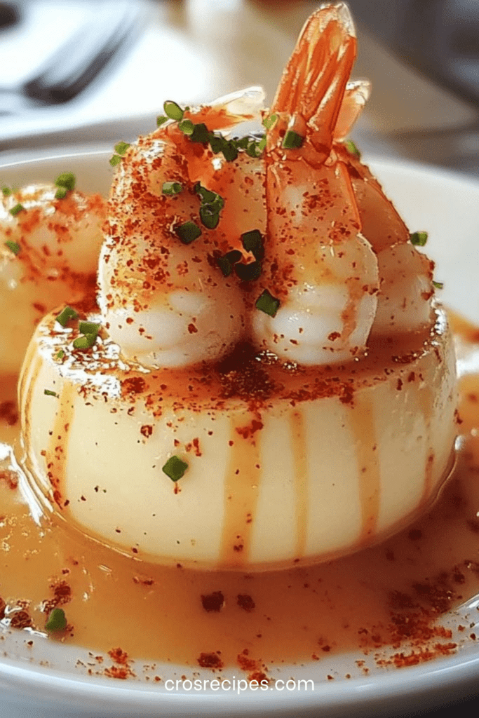Panna cotta salée au homard et crevettes en verrine, texture crémeuse avec garniture de fruits de mer et herbes fraîches