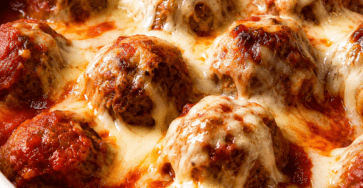 Boulettes de viande fondantes dans une sauce tomate parfumée, gratinées avec de la mozzarella fondue et servies dans un plat familial.