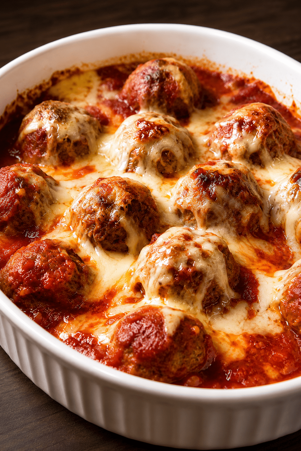 Boulettes de viande fondantes dans une sauce tomate parfumée, gratinées avec de la mozzarella fondue et servies dans un plat familial.