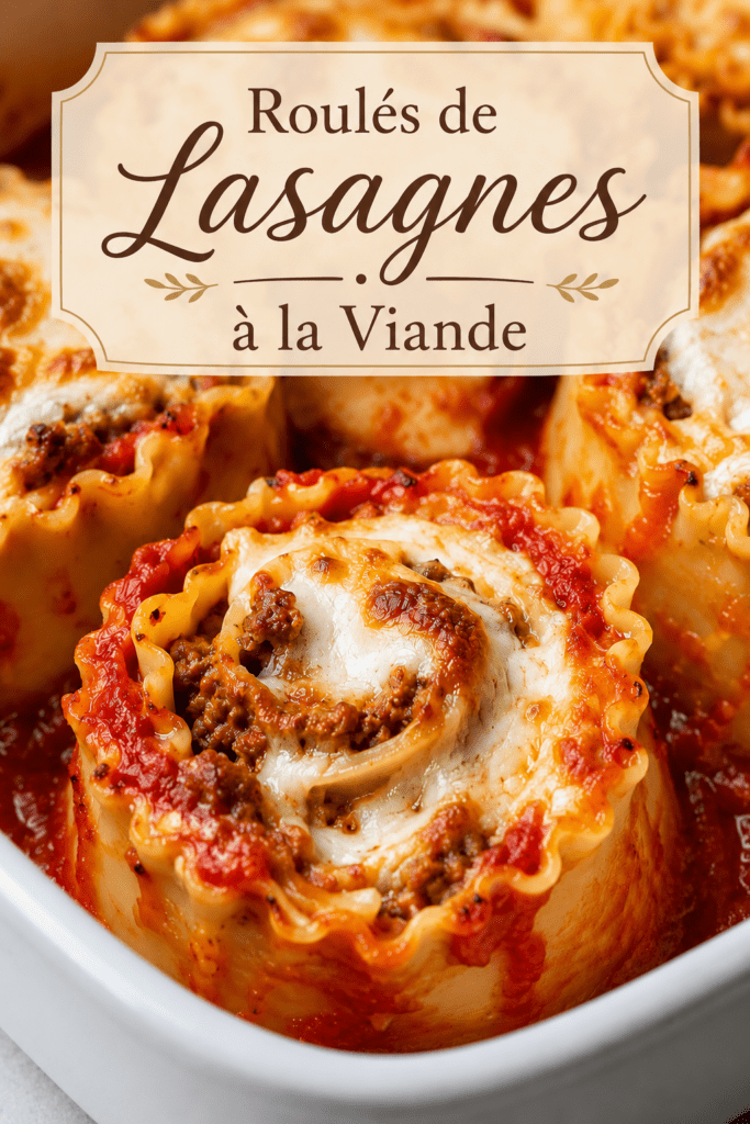Lasagnes roulées à la viande hachée et mozzarella, gratinées au four avec sauce tomate, fromage fondant et herbes italiennes.