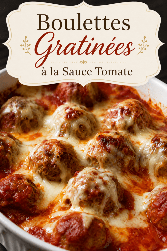 Boulettes de viande fondantes dans une sauce tomate parfumée, gratinées avec de la mozzarella fondue et servies dans un plat familial.