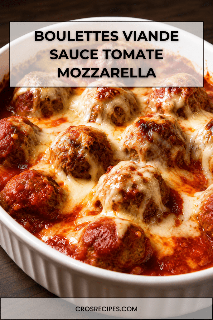 Boulettes de viande fondantes dans une sauce tomate parfumée, gratinées avec de la mozzarella fondue et servies dans un plat familial.