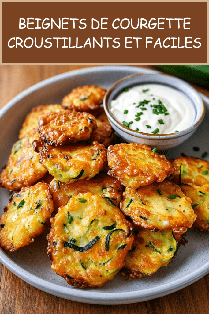 Beignets de courgette dorés et croustillants, préparés avec des rondelles de courgette enrobées de pâte légère, servis chauds avec une sauce maison.