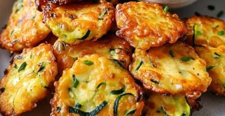 Beignets de courgette dorés et croustillants, préparés avec des rondelles de courgette enrobées de pâte légère, servis chauds avec une sauce maison.
