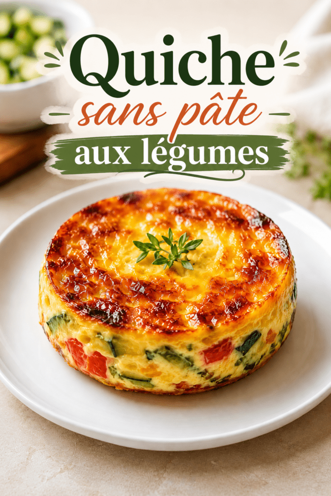 Flan provençal doré aux courgettes, poivron rouge, tomate, fromage râpé et herbes de Provence, servi tiède avec une salade verte.