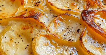 Gratin dauphinois traditionnel bien doré dans un plat à gratin, avec des pommes de terre fondantes et une crème onctueuse.