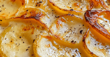 Gratin dauphinois traditionnel bien doré dans un plat à gratin, avec des pommes de terre fondantes et une crème onctueuse.